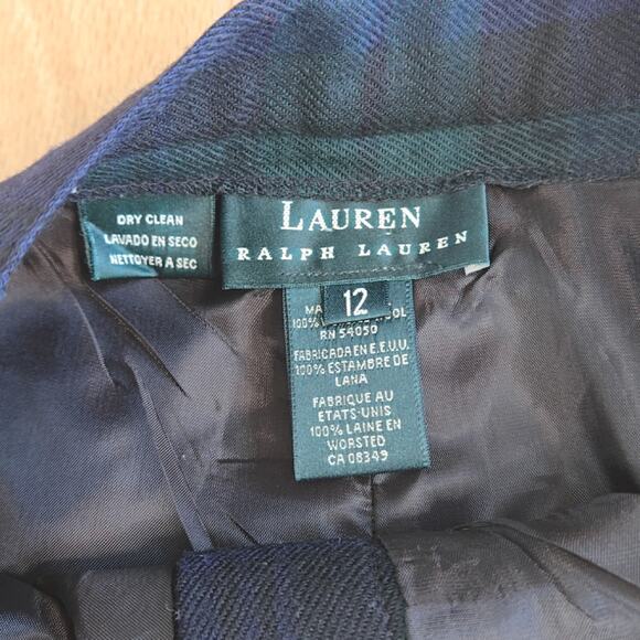 Lauren Ralph Lauren Women’s Blackwatch Tartan Pants – Size 12  100% Pure Wool - Picture 3 of 7